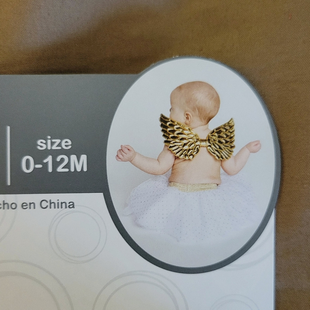 Gold Angel Wing Costume Halloween Newborn Infant Baby 0-12 Months